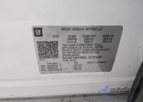 2020 Buick Enclave Awd Essence from USA, damaged, VIN 5GAEVAKW6LJ122120